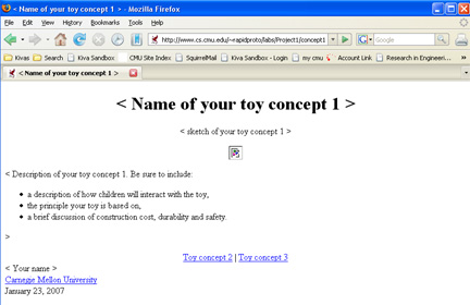 web page template