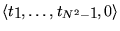 $\left\langle t_1, \ldots ,t_{N^2-1}, 0
\right\rangle$
